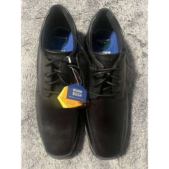 NWT Nunn Bush Kore Men’s Black Leather Comfort Gel Oxford Loafers 10 Wide No Box main image 10